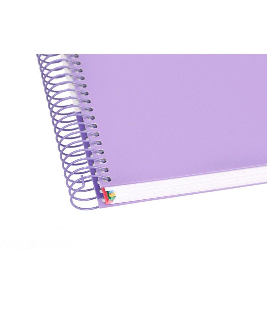 Cuaderno espiral liderpapel a4 micro antartik tapa forrada 120h 100 gr horizontal 5 banda4 taladros color lavanda - Imagen 8