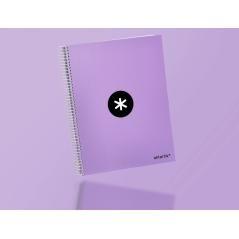 Cuaderno espiral liderpapel a4 micro antartik tapa forrada 120h 100 gr horizontal 5 banda4 taladros color lavanda - Imagen 9