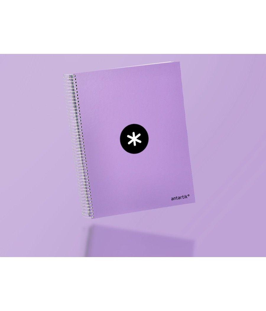 Cuaderno espiral liderpapel a4 micro antartik tapa forrada 120h 100 gr horizontal 5 banda4 taladros color lavanda - Imagen 9