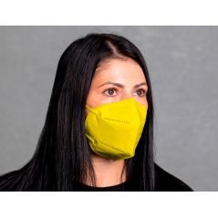 Mascarilla facial ffp2 autofiltrante certificado ce con ajuste nasal embolsada individualmente color amarillo pack 10 unidades -