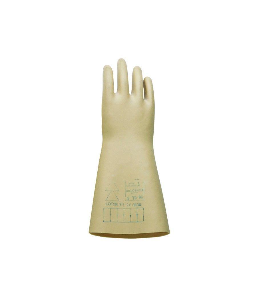 Guantes faru látex aislante protección electrica hasta 500 voltios clase 00 talla 9 color beige - Imagen 3