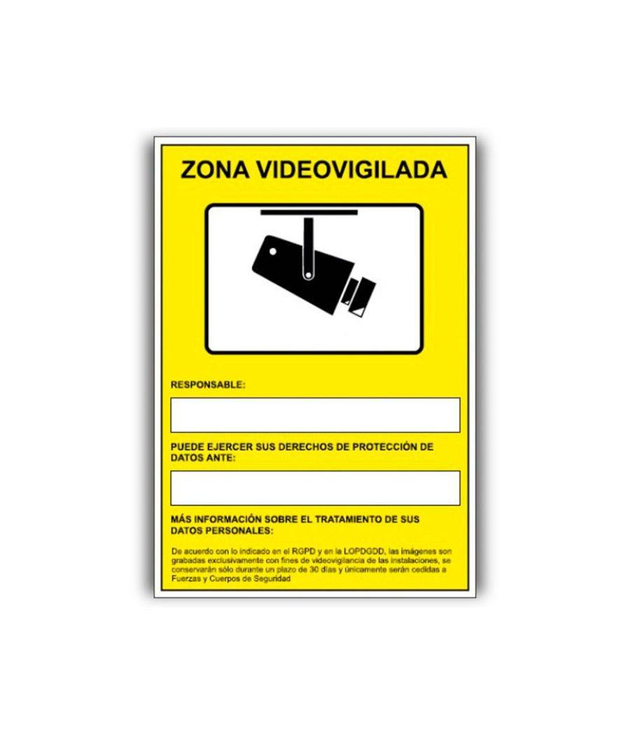 Pictograma archivo 2000 cámaras de vigilancia en grabacion las 24 horas pvc amarillo luminiscente 210x297 - Imagen 2