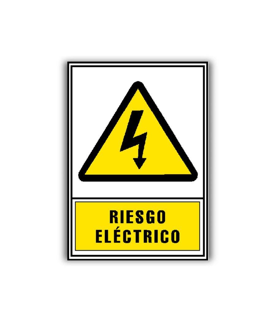 Pictograma archivo 2000 riesgo electrico pvc amarillo luminiscente 210x297 mm - Imagen 2