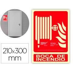 Pictograma archivo 2000 boca de incendio pvc rojo luminiscente 210x300 mm - Imagen 1