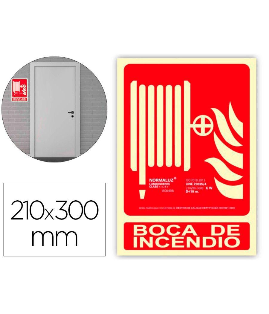 Pictograma archivo 2000 boca de incendio pvc rojo luminiscente 210x300 mm - Imagen 1