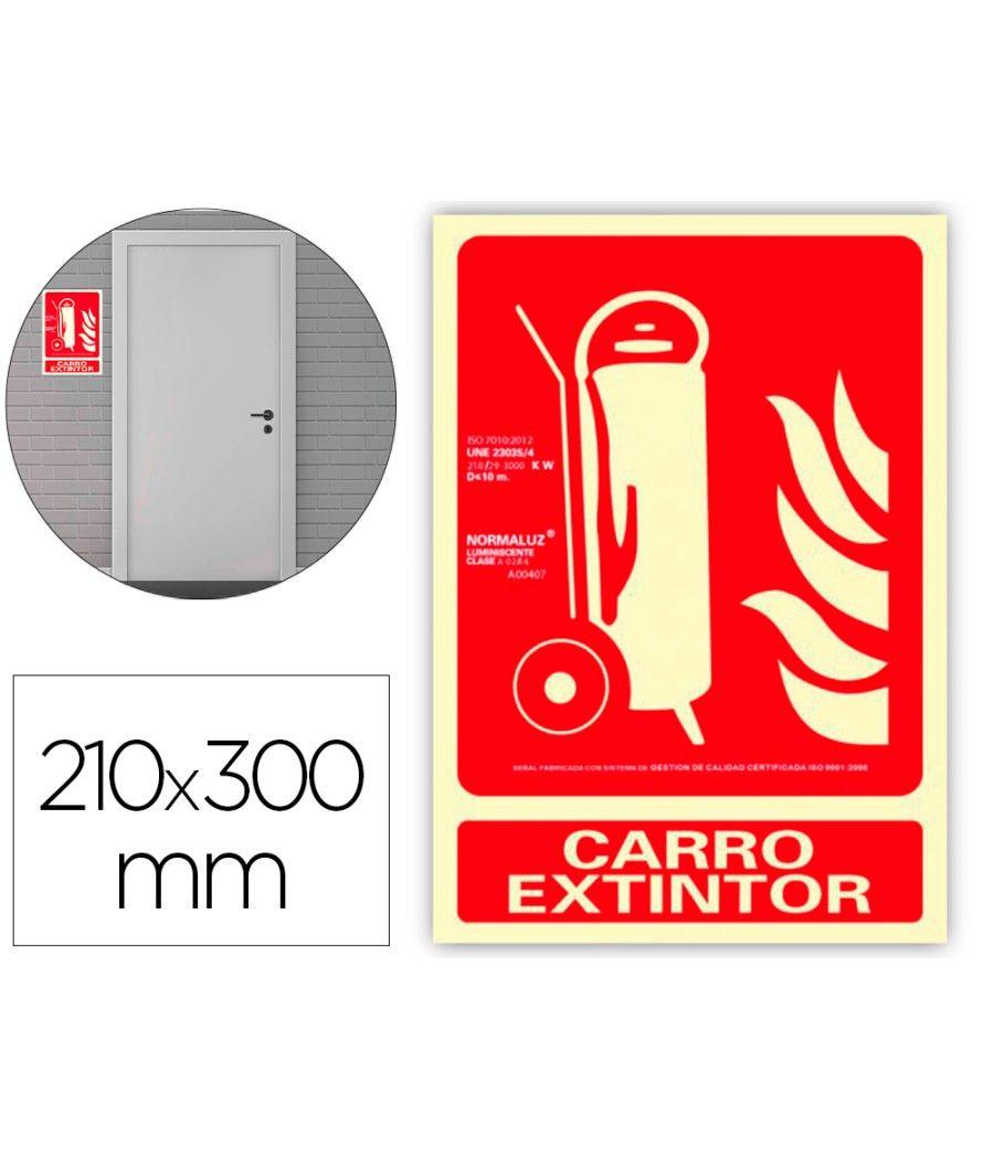 Pictograma archivo 2000 carro extintor pvc rojo luminiscente 210x300 mm - Imagen 1