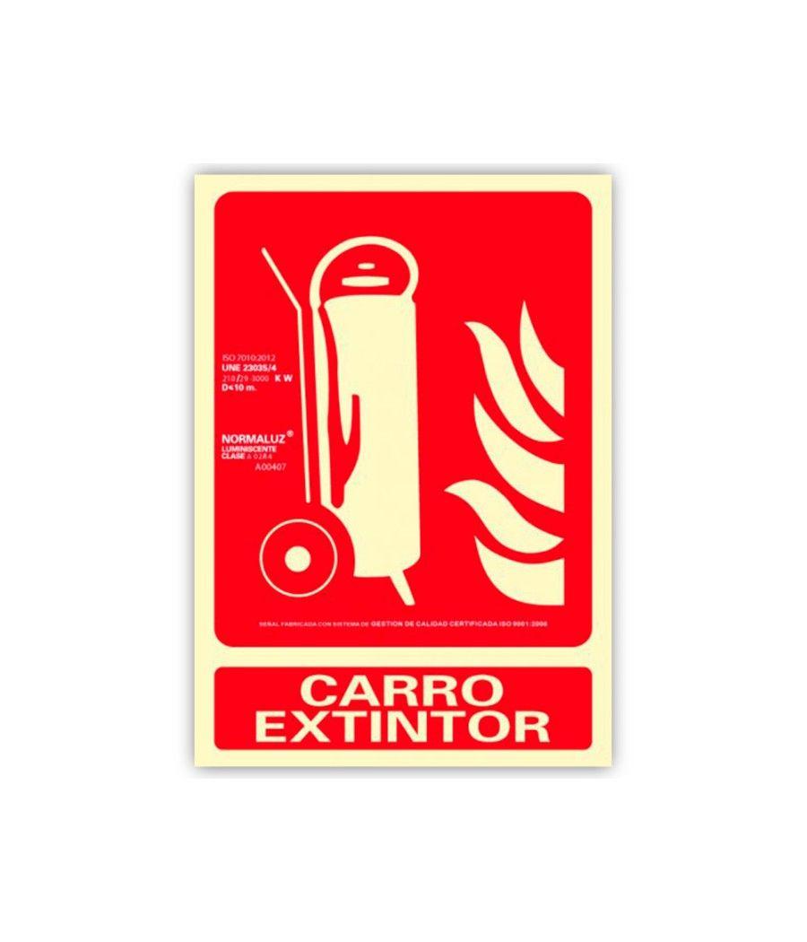 Pictograma archivo 2000 carro extintor pvc rojo luminiscente 210x300 mm - Imagen 2