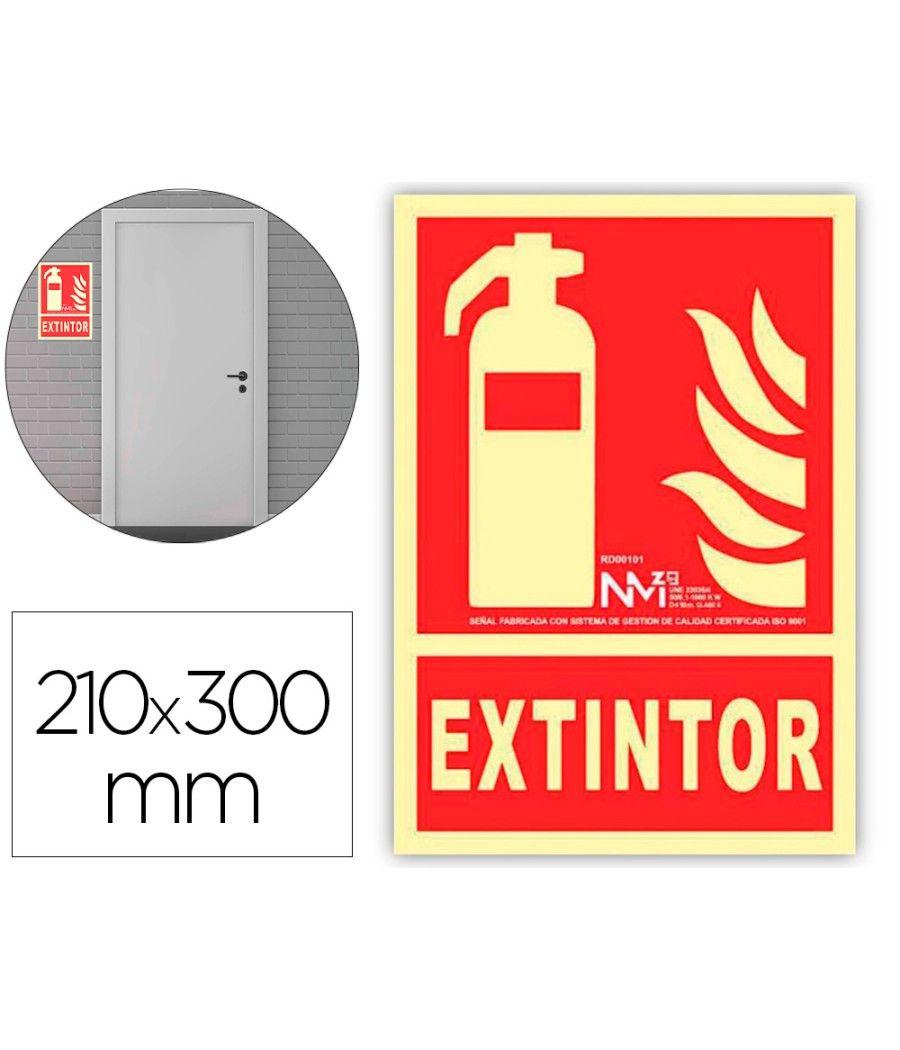 Pictograma archivo 2000 extintor pvc rojo luminiscente 210x300 mm - Imagen 1