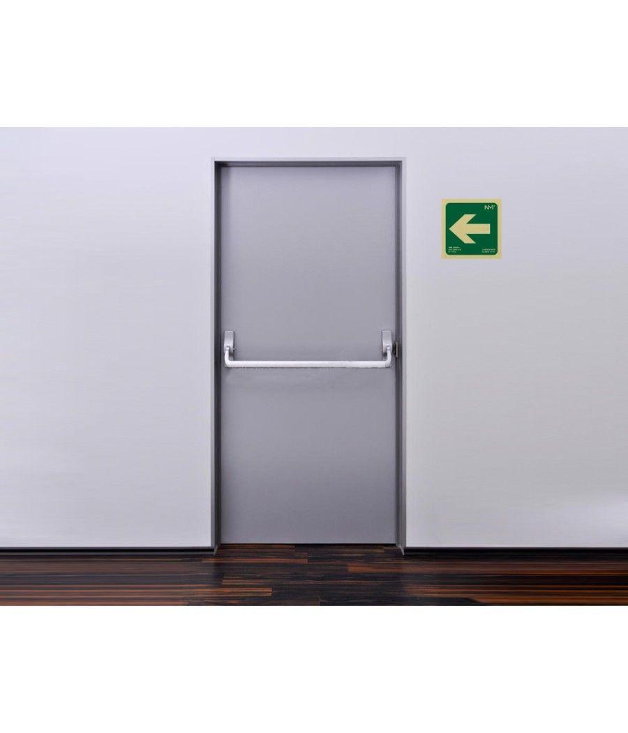 Pictograma archivo 2000 flecha izquierda pvc verde luminiscente 224x224 mm - Imagen 4