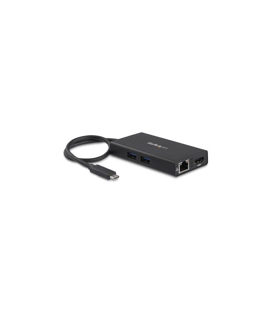 StarTech.com Adaptador Multipuertos USB-C con HDMI de 4K- 2x Puertos USB-A - PD de 60W - Negro - Imagen 1