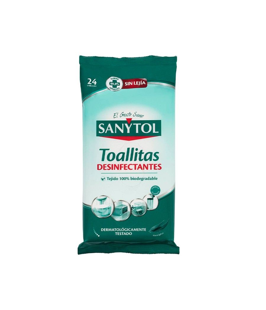 Toallita desinfectante sanytol biodegradable paquete de 30 unidades - Imagen 2