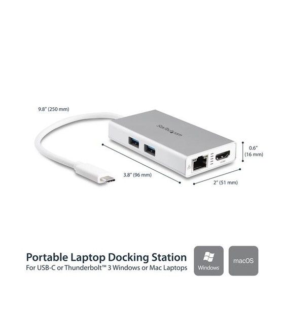 StarTech.com Adaptador USB-C Multifunción para Ordenadores Portátiles - con Entrega de Potencia - 4K HDMI - USB 3.0 - Blanco - I