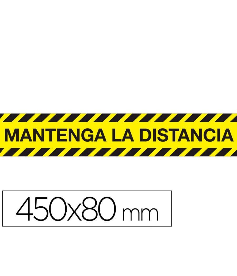 Cinta adhesiva de señalizacion mantenga la distancia de seguridad pvc 165 mc 450x80 mm pack 5 unidades - Imagen 1