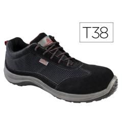 Zapatos de seguridad deltaplus asti piel de serraje afelpado suela de composite negro talla 38 - Imagen 1