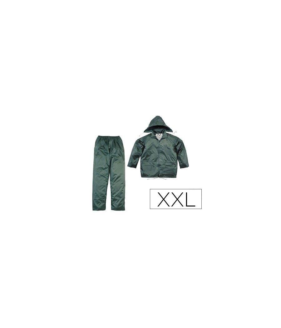 Conjunto de lluvia deltaplus 400 poliéster/pvc verde talla xxl - Imagen 1