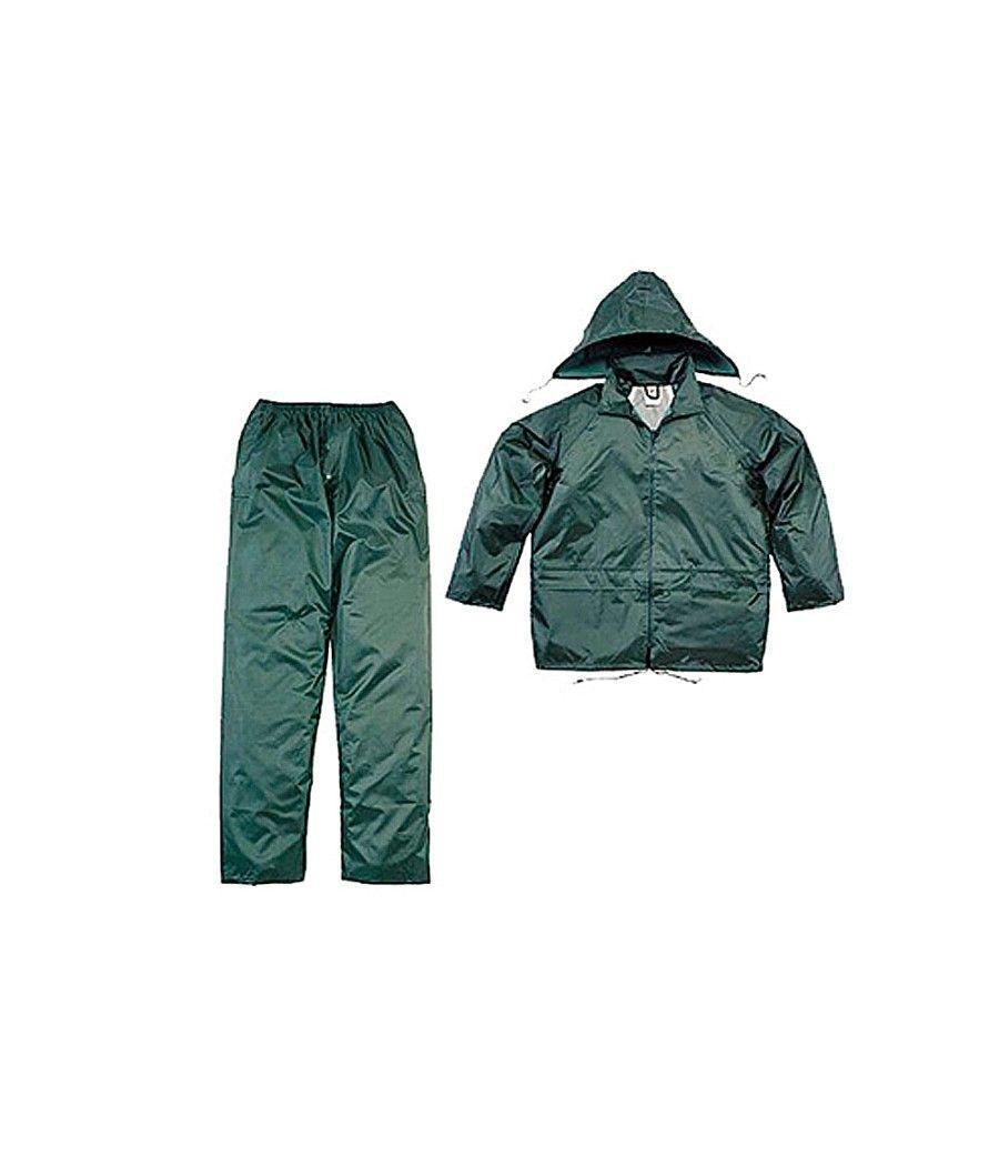 Conjunto de lluvia deltaplus 400 poliéster/pvc verde talla xxl - Imagen 2