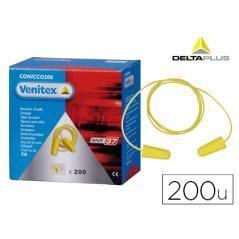 Protector auditivo delta plus conico con cordón caja 200 pares - Imagen 1