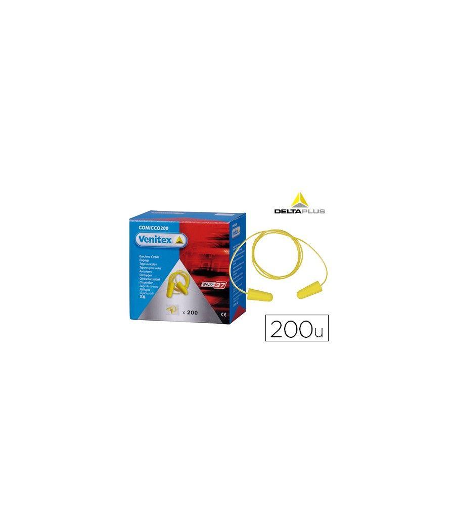 Protector auditivo delta plus conico con cordón caja 200 pares - Imagen 1