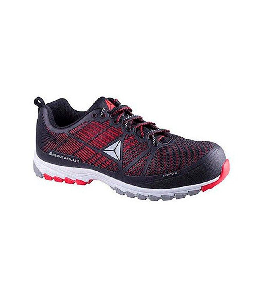 Zapatos de seguridad deltaplus de poliuretano y malla aireada s1p negro y rojo talla 47 - Imagen 2