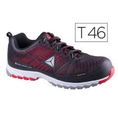 Zapatos de seguridad deltaplus de poliuretano y malla aireada s1p negro y rojo talla 46 - Imagen 1