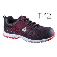 Zapatos de seguridad deltaplus de poliuretano y malla aireada s1p negro y rojo talla 42 - Imagen 1