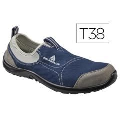 Zapatos de seguridad deltaplus de poliéster y algodón con plantilla y puntera - color azul marino talla 38 - Imagen 1