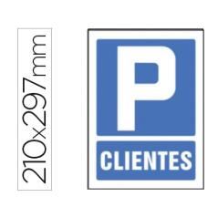 Pictograma syssa señal de parking clientes en pvc 210x297 mm - Imagen 1