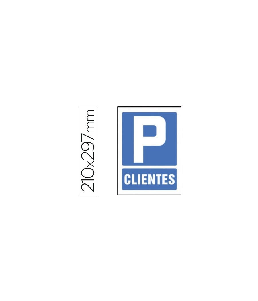 Pictograma syssa señal de parking clientes en pvc 210x297 mm - Imagen 1