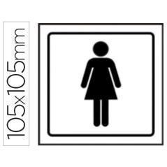 Pictograma syssa señal de aseos señoras en pvc 105x105 mm - Imagen 1