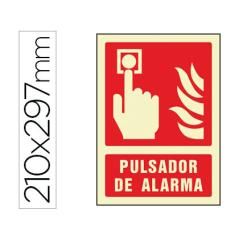Pictograma syssa señal de pulsador de alarma en pvc fotoluminiscente 210x297 mm - Imagen 1