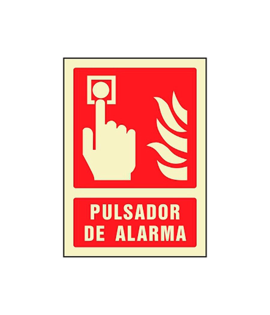 Pictograma syssa señal de pulsador de alarma en pvc fotoluminiscente 210x297 mm - Imagen 2