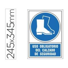 Pictograma syssa señal de obligación uso obligatorio del calzado de seguridad en pvc 245x345 mm - Imagen 1