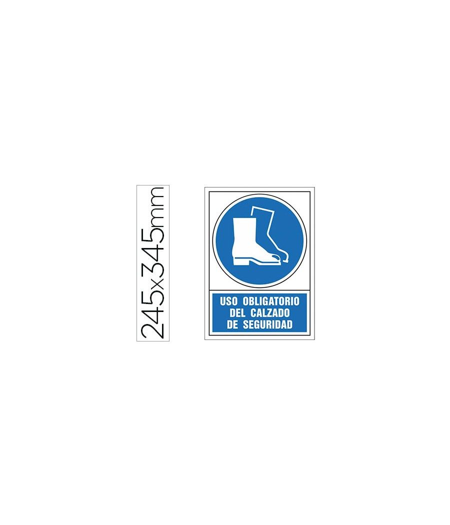 Pictograma syssa señal de obligación uso obligatorio del calzado de seguridad en pvc 245x345 mm - Imagen 1