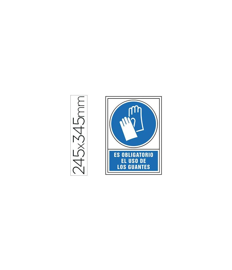 Pictograma syssa señal de obligación es obligatorio el uso de los guantes en pvc 245x345 mm - Imagen 1