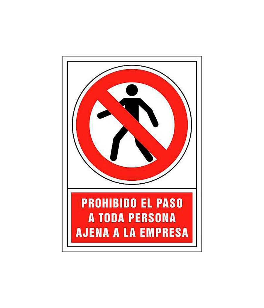 Pictograma syssa señal de prohibición prohibido el paso a toda persona ajena a la empresa en pvc 245x345 mm - Imagen 2