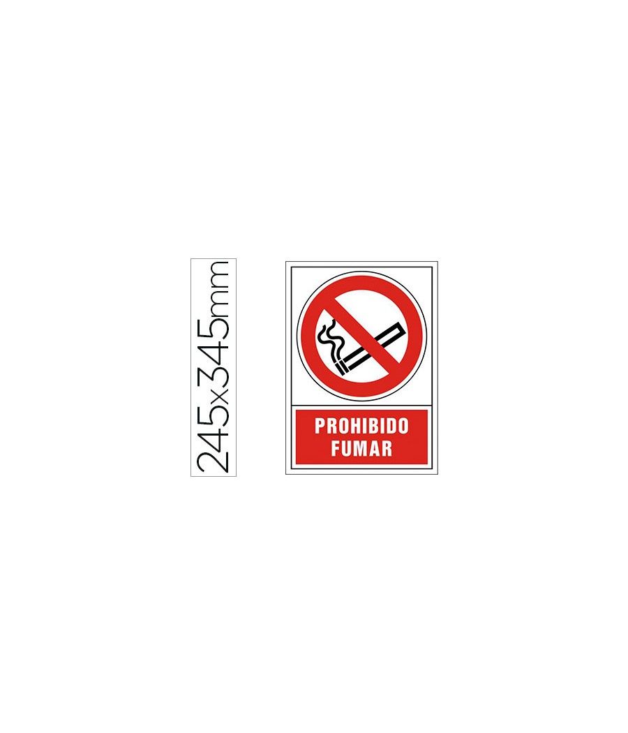 Pictograma syssa señal de prohibición prohibido fumar en pvc 245x345 mm - Imagen 1