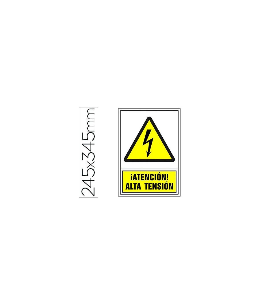 Pictograma syssa señal de advertencia atencion! alta tension en pvc 245x345 mm - Imagen 1