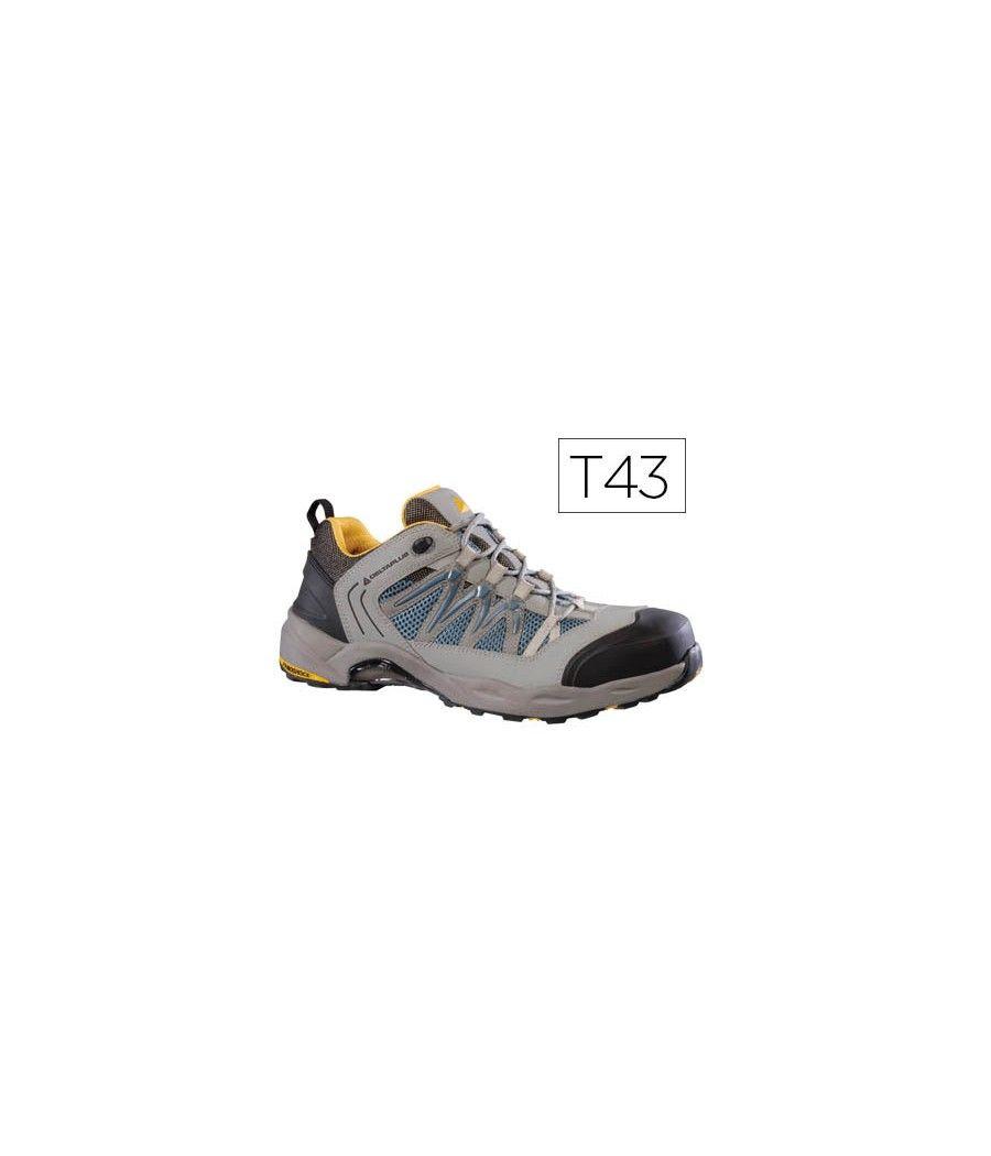 Zapatos de seguridad deltaplus trek de piel serraje puntera y suela composite gris talla 43 - Imagen 1