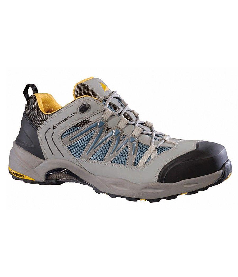 Zapatos de seguridad deltaplus trek de piel serraje puntera y suela composite gris talla 43 - Imagen 2