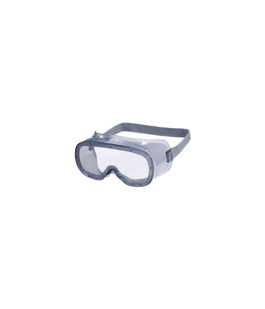 Gafas de protección deltaplus panoramicas montura flexible de pvc ventilacion directa talla ajustable color gris - Imagen 1