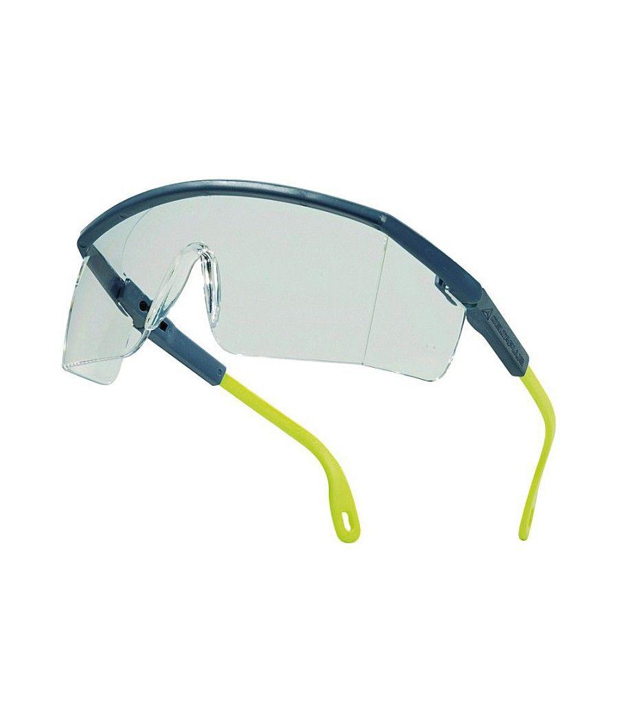 Gafas deltaplus de protección policarbonato monobloque incoloro color gris-amarilla uv400 - Imagen 2