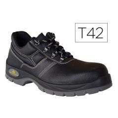 Zapatos de seguridad deltaplus de piel crupon grabada con forro absorbente y plantilla de látex color negro talla 42 - Imagen 1