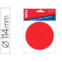 Etiqueta adhesiva apli 11909 vinilo rojo señalizacion cristales 114 mm diametro blister de 1 unidad - Imagen 1