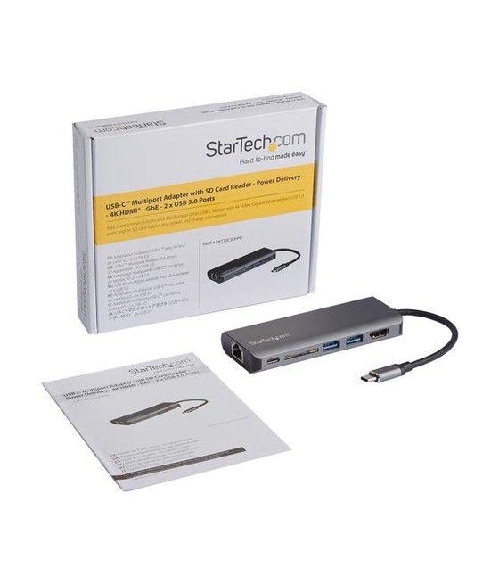 StarTech.com Docking Station para Ordenadores Portátiles USB-C - Replicador de Puertos USB Tipo C HDMI Red Ethernet Lector SD - 