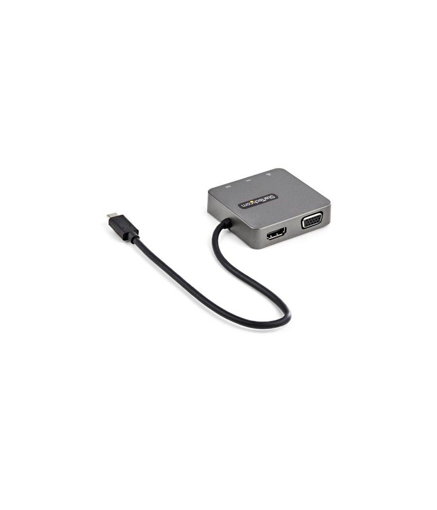 StarTech.com Adaptador Multipuertos USB-C - Docking Station USB Tipo C - HDMI o VGA - con Cable de 29cm - con Puertos USB A y US