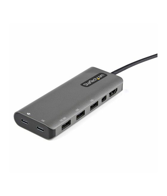 StarTech.com Adaptador Multipuertos USB-C - Docking Station USB Tipo C a HDMI o Mini DisplayPort 4K60 - Replicador de Puertos US