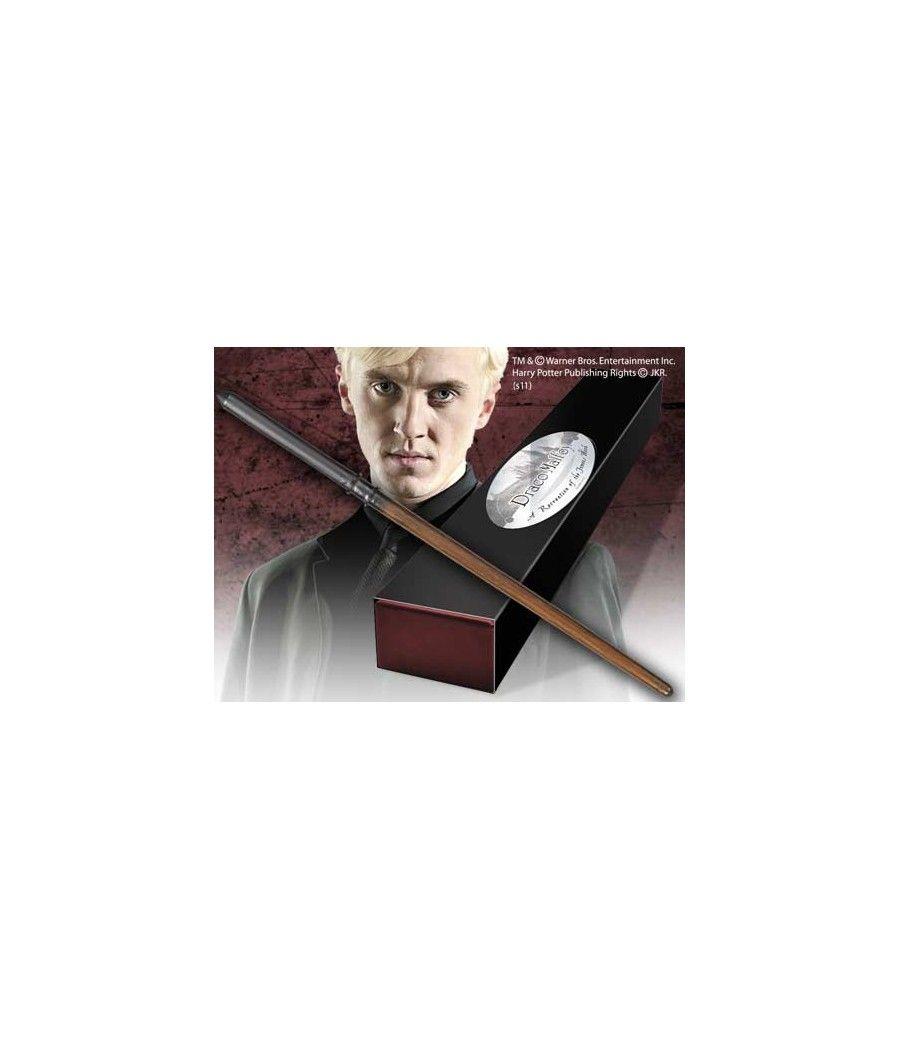 Replica the noble collection harry potter draco malfoy varita con caja y placa de identificacion - Imagen 1