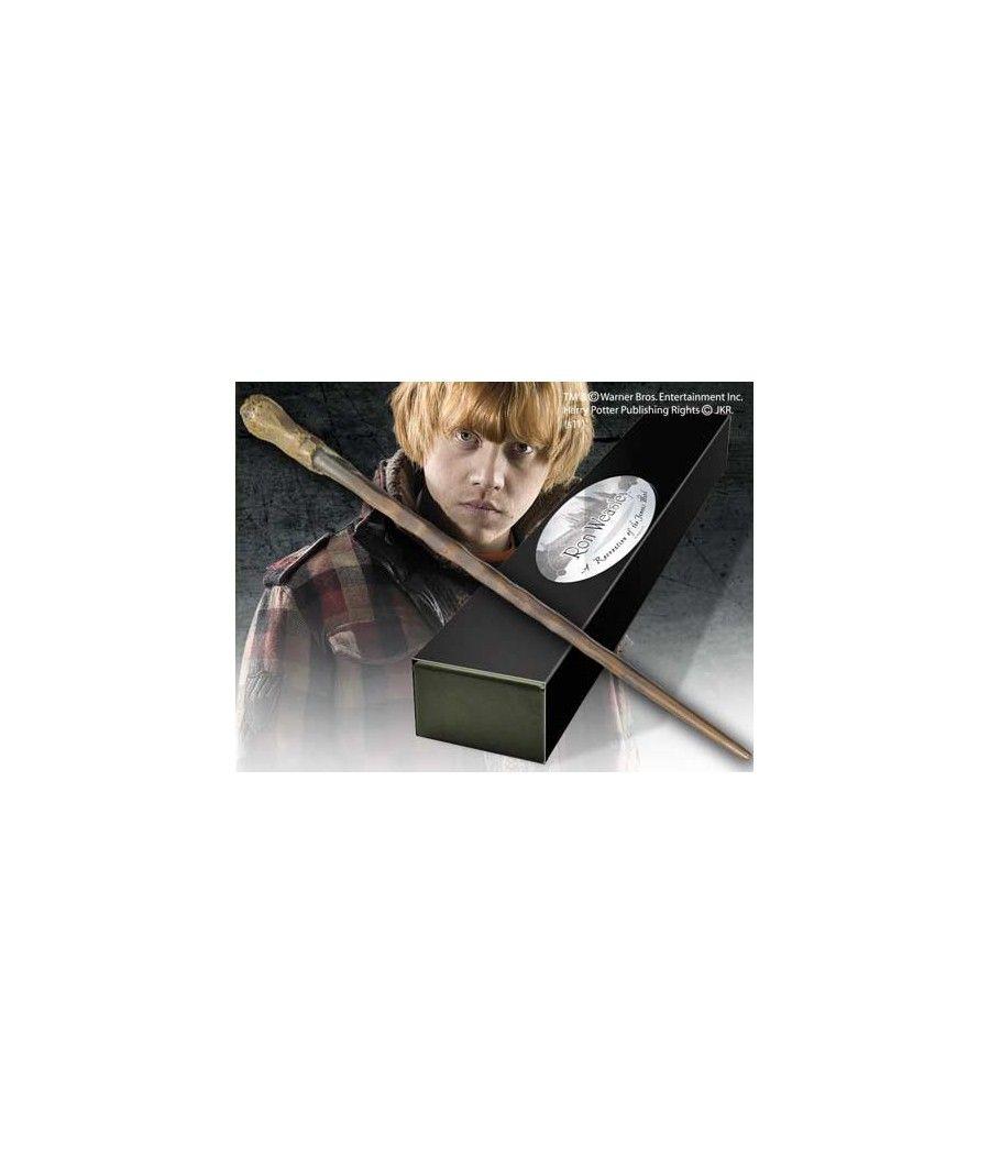 Replica the noble collection harry potter ron weasley varita con caja y placa de identificacion - Imagen 1