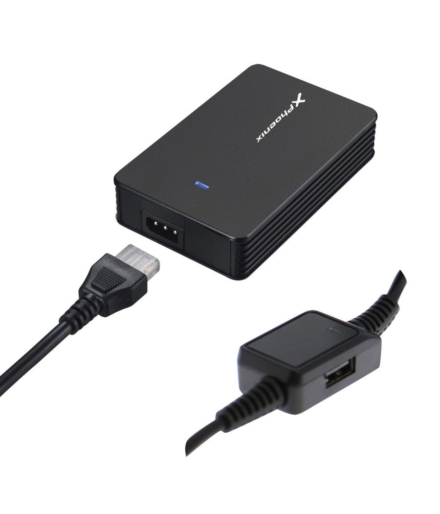 Adaptador cargador de corriente universal automatico phoenix phcharger40+ 40w (incluye 5 conectores) para portatiles y netbooks 