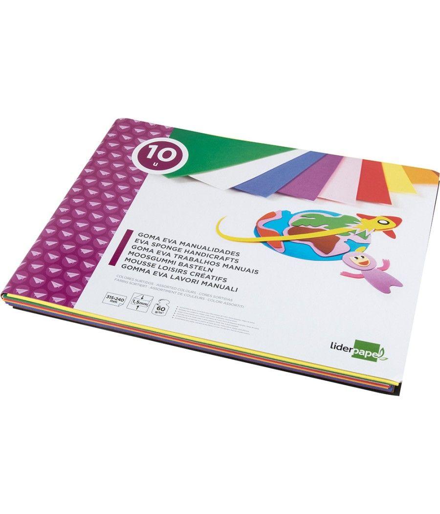 Bloc trabajos manuales liderpapel goma eva 240x315mm 10 hojas colores surtidos - Imagen 4